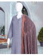 Surmaie Velvet 3Pc Stitched Suit- Grey