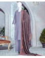 Surmaie Velvet 3Pc Stitched Suit- Grey