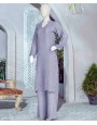 Surmaie Velvet 3Pc Stitched Suit- Grey