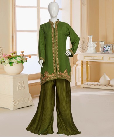 Sawati 2 Pc Stitched Suit-Green