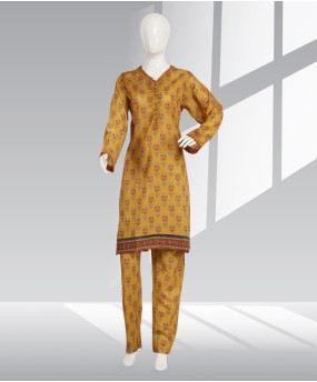 2 Piece Stitched Suit -Yellow
