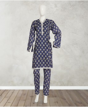 2 Piece Stitched Suit -Blue