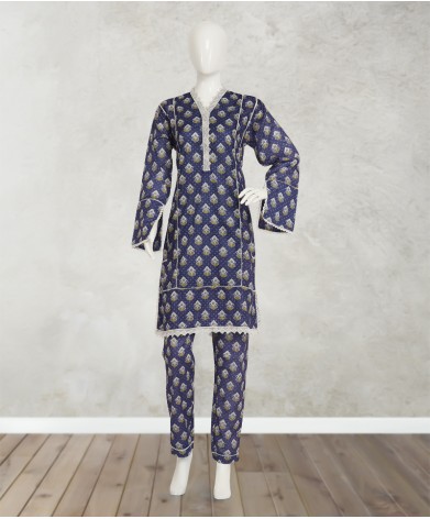2 Piece Stitched Suit -Blue