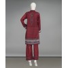 2 Piece Stitched Suite-Maroon