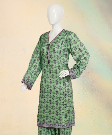 2 Piece Stitched Suite-Green