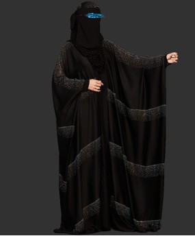 Bisht 4 Pc Set Abaya Sky In Mutli Stone