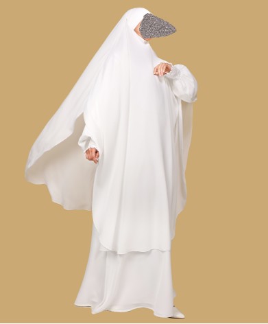 Khimar Abaya - White