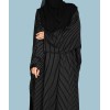 Mono Strip Abaya - Black