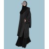 Mono Strip Abaya - Black