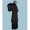 Mono Strip Abaya - Black
