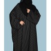 Mono Strip Abaya - Black