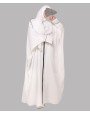 White PP 4 Pc Set Abaya