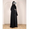 Scallop 4 Pc Set Abaya - Black