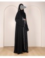 Scallop 4 Pc Set Abaya - Black
