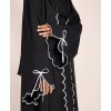 Scallop 4 Pc Set Abaya - Black