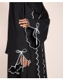 Scallop 4 Pc Set Abaya - Black