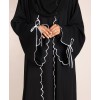 Scallop 4 Pc Set Abaya - Black