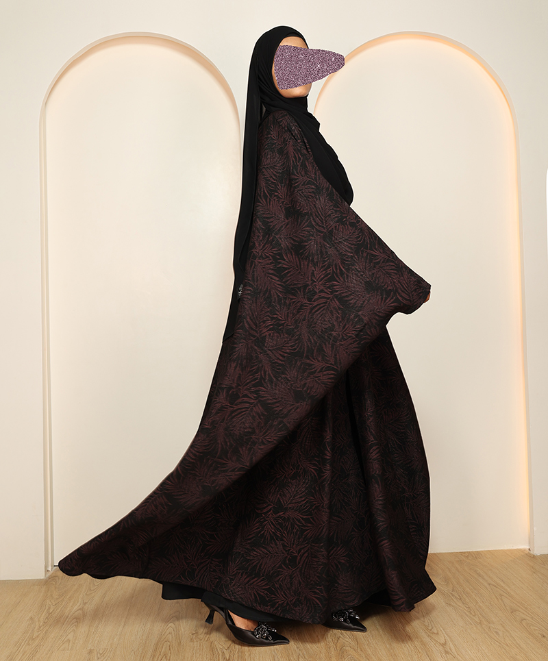 Leaf Abaya - Berry