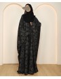Leaf Abaya - Silver Grey