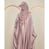 Metallic 3 Pc Set Abaya - Rose