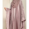 Metallic 3 Pc Set Abaya - Rose