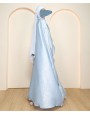Metallic 3 Pc Set Abaya - Sky