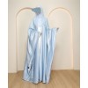 Metallic 3 Pc Set Abaya - Sky