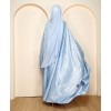 Metallic 3 Pc Set Abaya - Sky