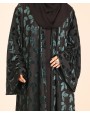 Velvety Leaf Abaya - Green