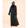 Velvety Leaf Abaya - Green