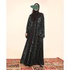 Velvety Leaf Abaya - Green