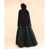 Velvety Leaf Abaya - Green