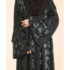 Velvety Leaf Abaya - Green