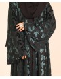 Velvety Leaf Abaya - Green