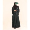 Velvety Leaf Abaya - Green