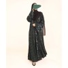 Velvety Leaf Abaya - Green