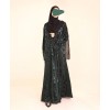 Velvety Leaf Abaya - Green