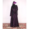 Velvety Leaf Abaya - Purple