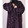 Velvety Leaf Abaya - Purple