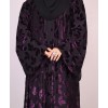 Velvety Leaf Abaya - Purple