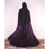 Velvety Leaf Abaya - Purple