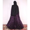 Velvety Leaf Abaya - Purple
