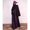 Velvety Leaf Abaya - Purple
