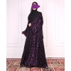 Velvety Leaf Abaya - Purple