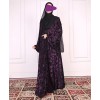 Velvety Leaf Abaya - Purple