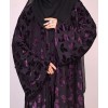 Velvety Leaf Abaya - Purple