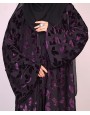 Velvety Leaf Abaya - Purple