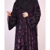 Velvety Leaf Abaya - Purple