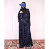 Velvety Leaf Abaya - Violet