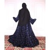 Velvety Leaf Abaya - Violet